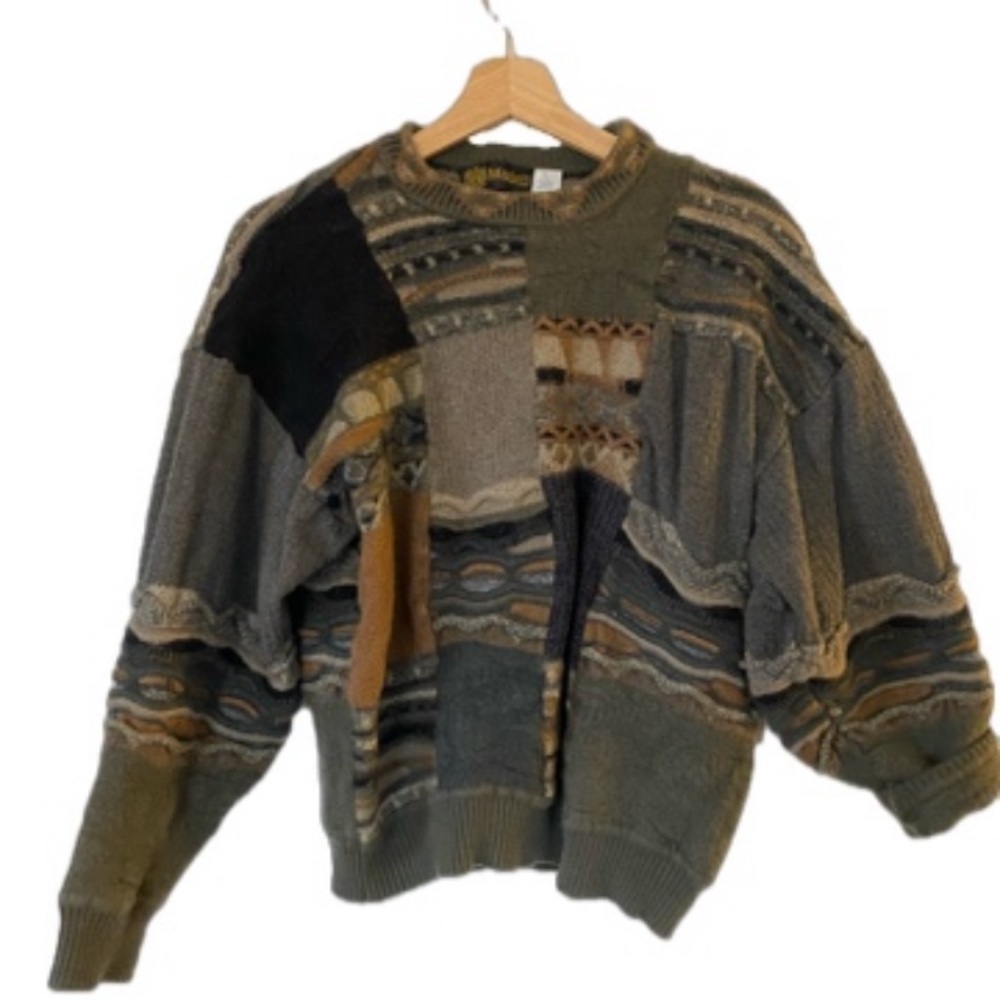 Italian Wool Patchwork Sweater - image 1